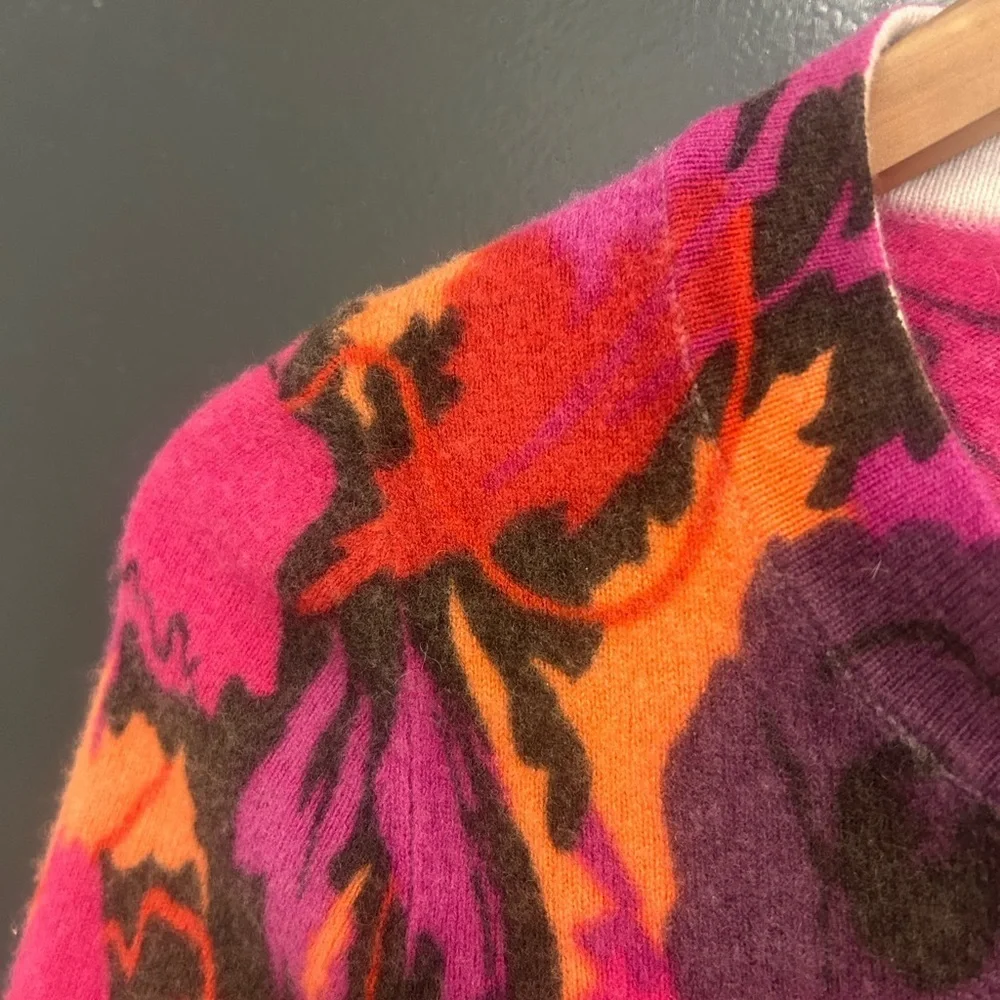 Talbots S Cashmere Floral Button-Up Cardigan in EUC perfect for wedding cover up - Picture 5 of 9